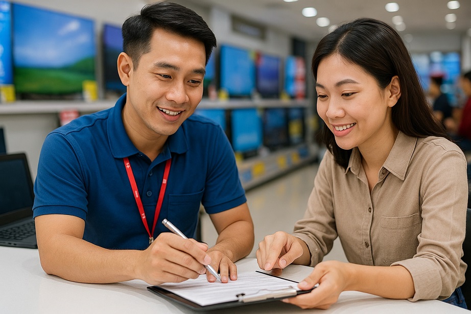 Nhân viên cửa hàng liên kết trả góp
